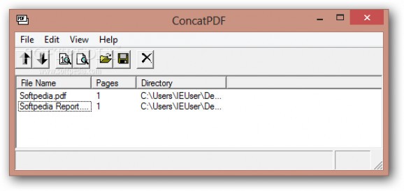 ConcatPDF screenshot