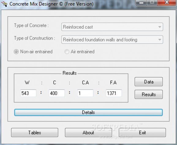Concrete Mix Designer screenshot