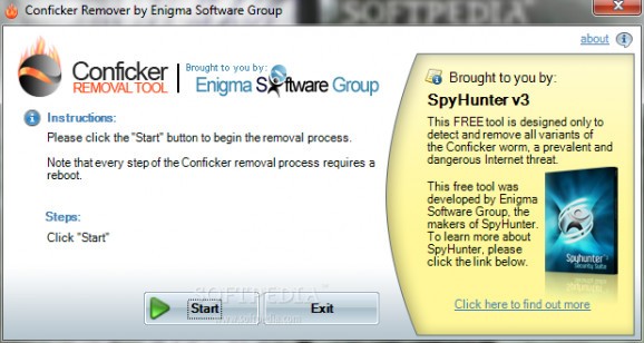 Conficker Removal Tool screenshot