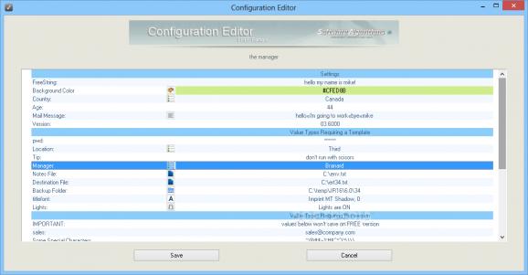 Configuration Editor screenshot
