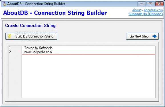 AboutDB Connection String Builder screenshot