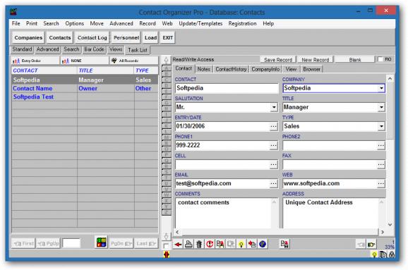 Contact Organizer Pro screenshot
