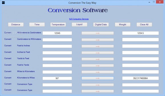 Conversion Software screenshot