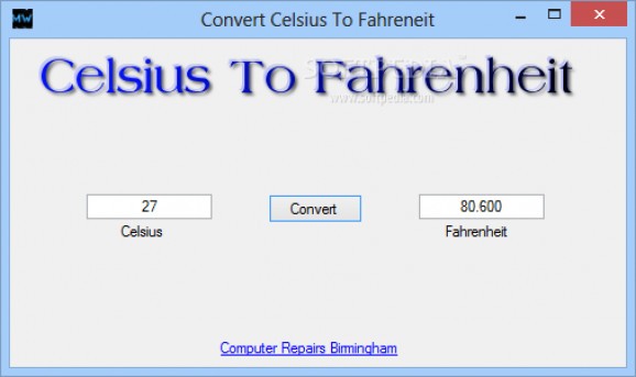 Convert Celsius To Fahrenheit screenshot