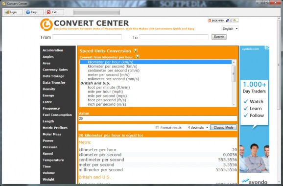 Convert Center screenshot