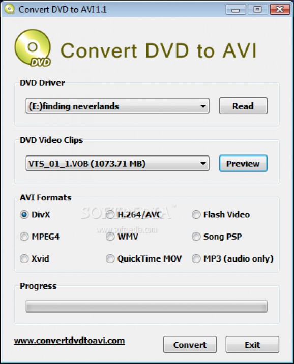 Convert DVD to AVI screenshot