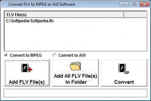 Convert FLV to MPEG or AVI Software screenshot