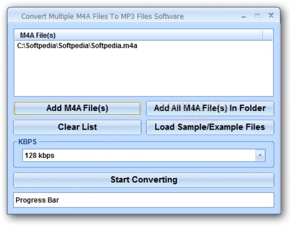 Convert Multiple M4A Files To MP3 Files Software screenshot