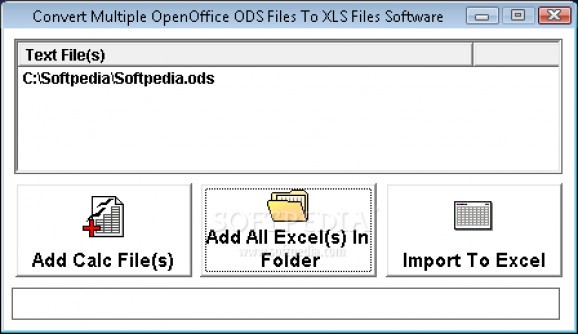 Convert Multiple OpenOffice ODS Files To XLS Files Software screenshot