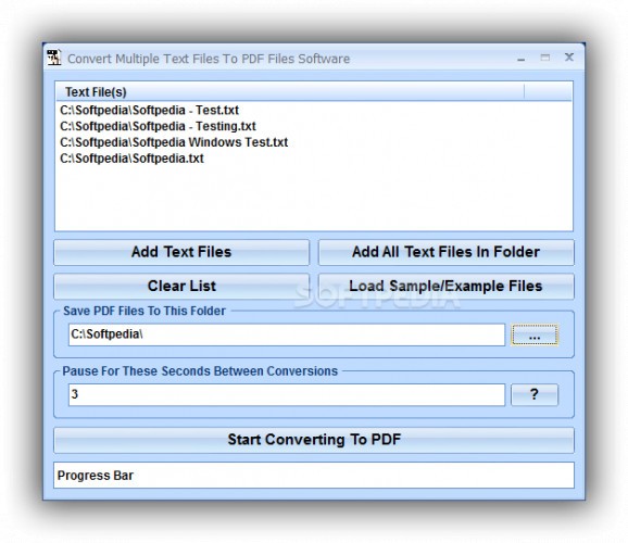 Convert Multiple Text Files To PDF Files Software screenshot