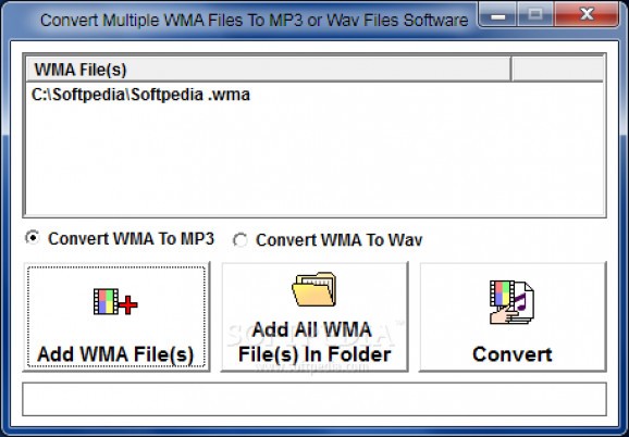 Convert Multiple WMA Files To MP3 or Wav Files Software screenshot