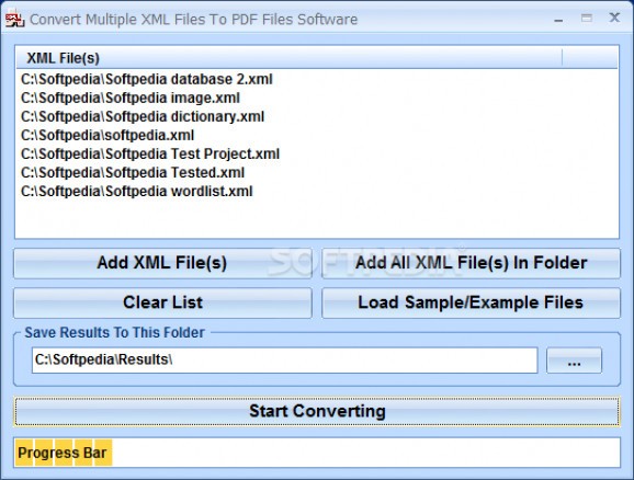 Convert Multiple XML Files To PDF Files Software screenshot