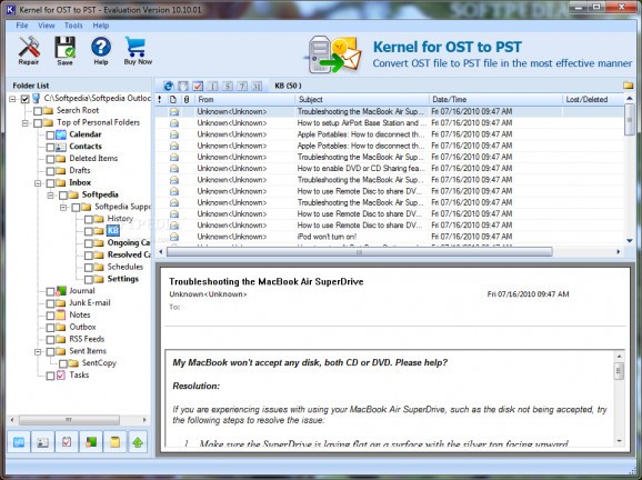 Kernel OST to PST (formerly Convert OST) screenshot