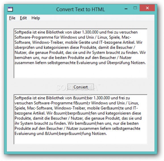 Convert Text to HTML screenshot