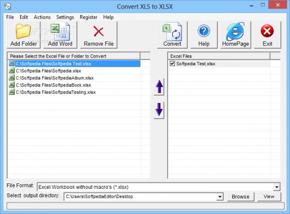 Convert XLS to XLSX screenshot