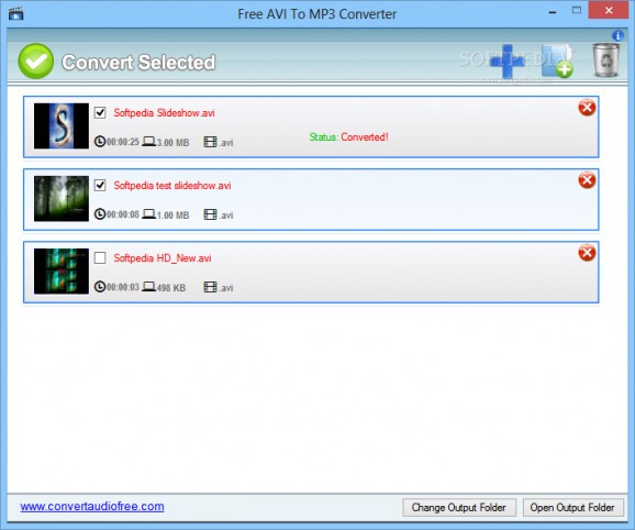 Free AVI To MP3 Converter screenshot