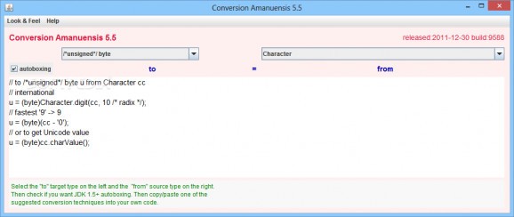 Conversion Amanuensis screenshot