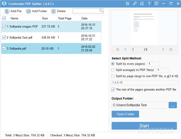 Coolmuster PDF Splitter screenshot