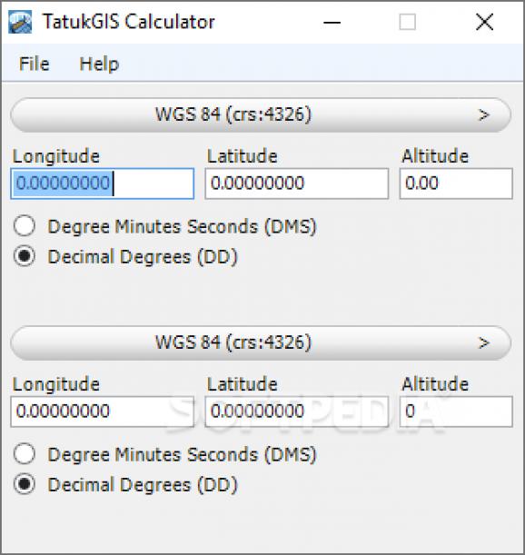 TatukGIS Coordinate Calculator screenshot