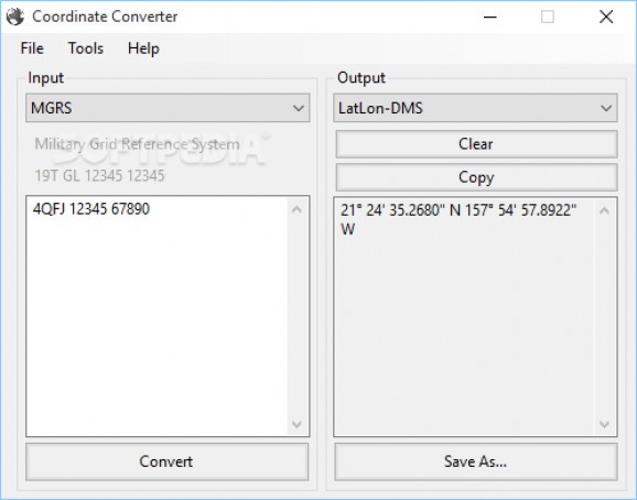 Coordinate Converter screenshot