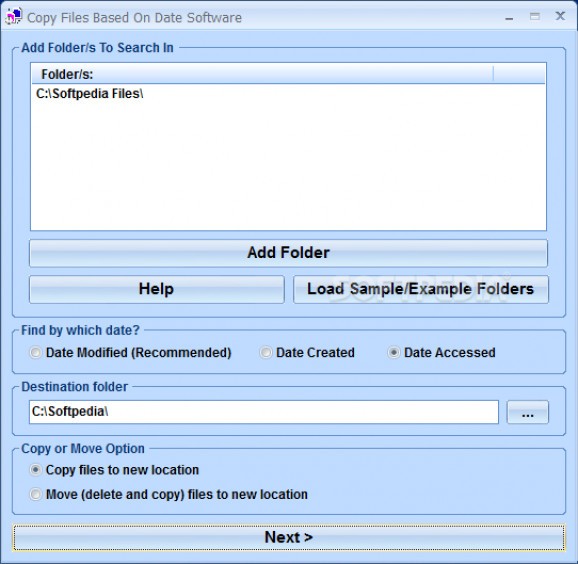 Copy Files Based On Date Software screenshot
