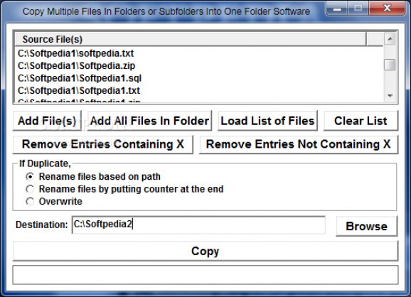 Copy Multiple Files In Folders or Subfolders Into One Folder Software screenshot