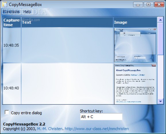 CopyMessageBox screenshot