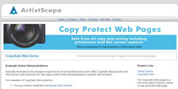 Copysafe Web screenshot