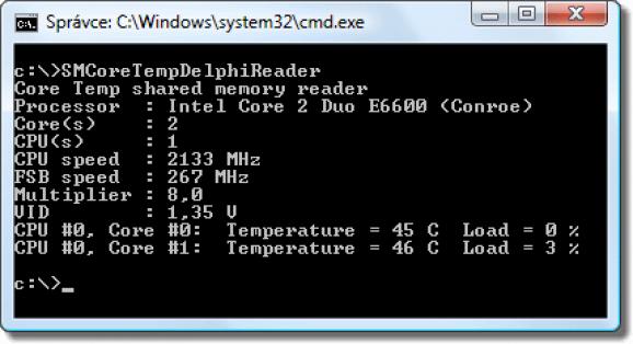 Core Temp reader for Delphi screenshot