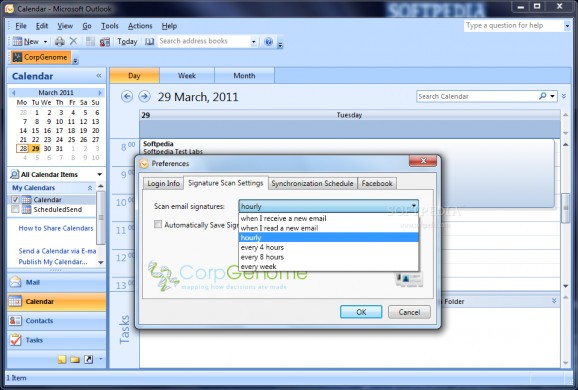 CorpGenome for Outlook screenshot