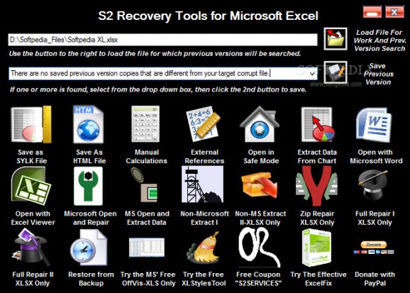 S2 Recovery Tools for Microsoft Excel (formerly Excel Recovery) screenshot