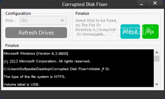 Corrupted Disk Fixer screenshot