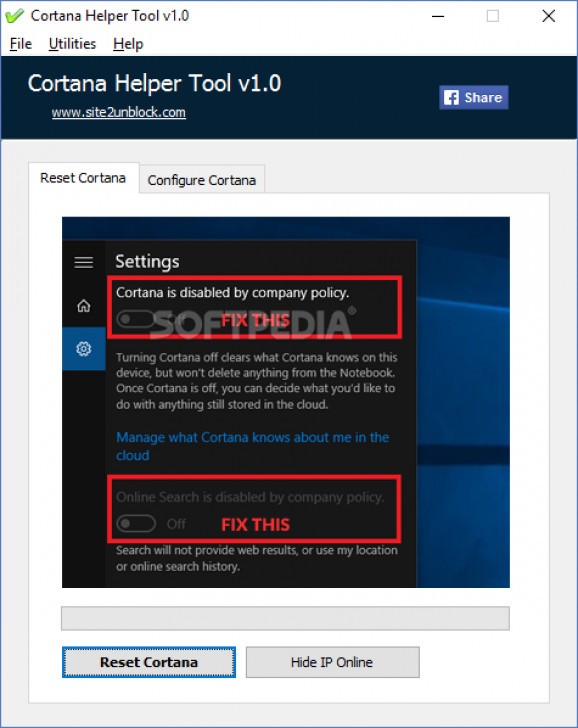 Cortana Helper Tool Portable screenshot