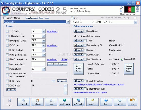 Country Codes screenshot