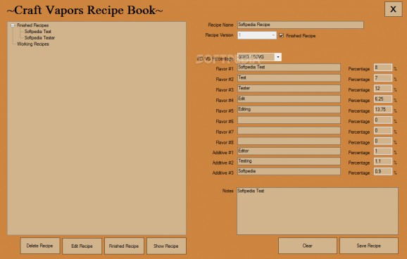 Craft Vapors Recipe Book screenshot
