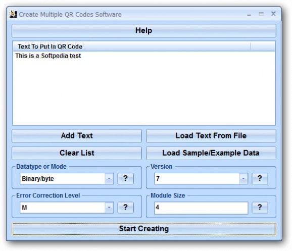 Create Multiple QR Codes Software screenshot