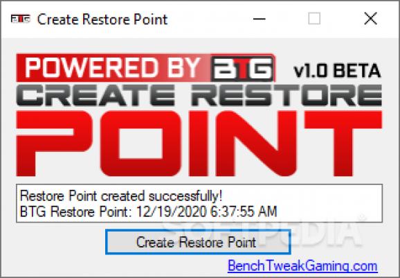 Create Restore Point screenshot