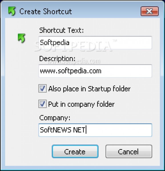 Create Shortcut screenshot