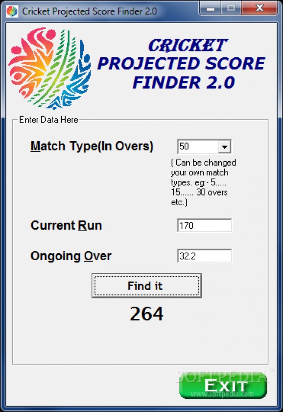 Cricket Projected Score Finder screenshot