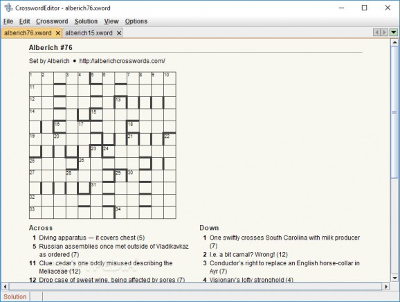 Crossword editor screenshot