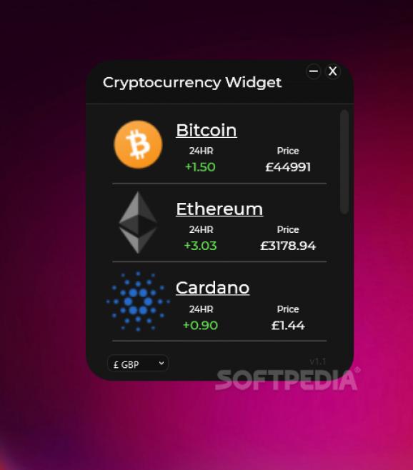 Cryptocurrency-Widget screenshot