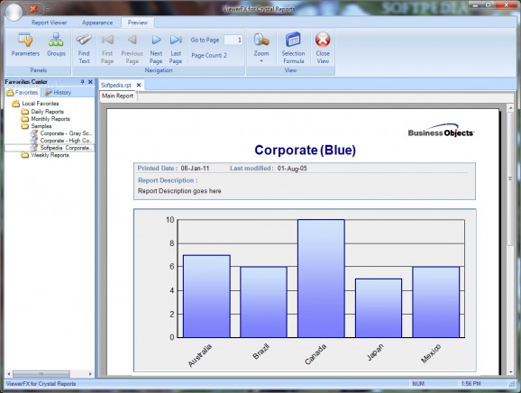 ViewerFX for Crystal Reports screenshot