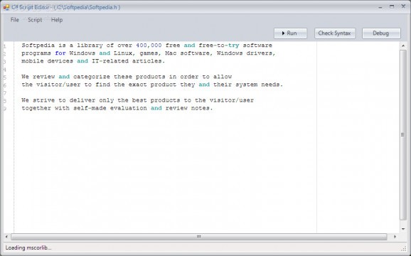 C# Script Editor screenshot