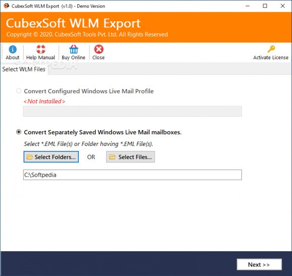 CubexSoft WLM Export screenshot