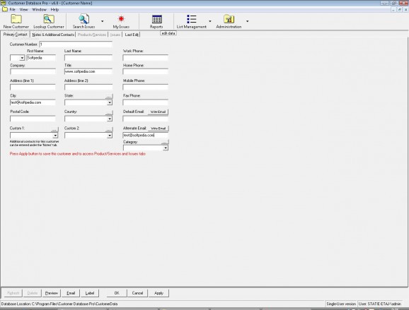 Customer Database Pro screenshot