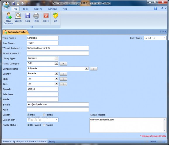Customer Info Manager Free screenshot