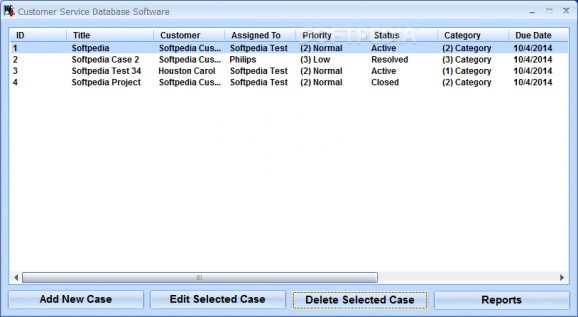 Customer Service Database Software screenshot