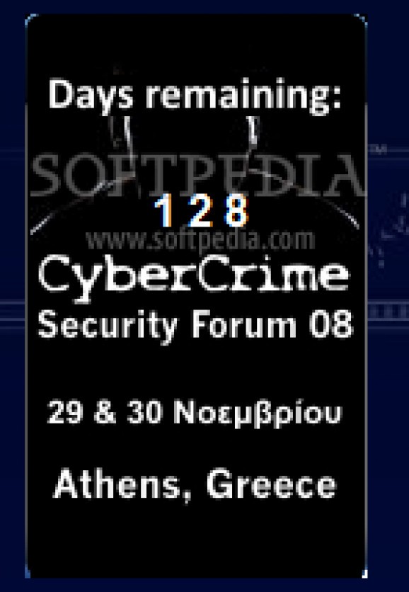 CyberCrime Security Forum '08 Countdown Gadget screenshot