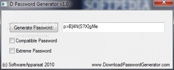 D Password Generator screenshot