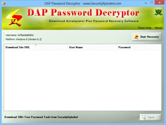 DAP Password Decryptor screenshot